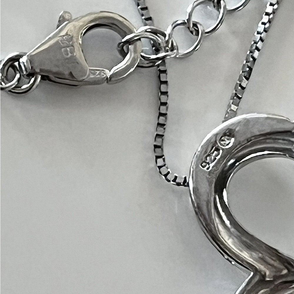 Signed Sterling Silver 925 50 Diamond 3 Hearts Open Heart Pendant Chain Necklace - Picture 2 of 4